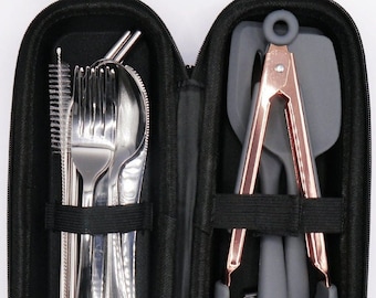 Cooking and Cutlery Kit - Perfect present for men. Great addition for camping, campervan and adventure cook kit. Family camping set.