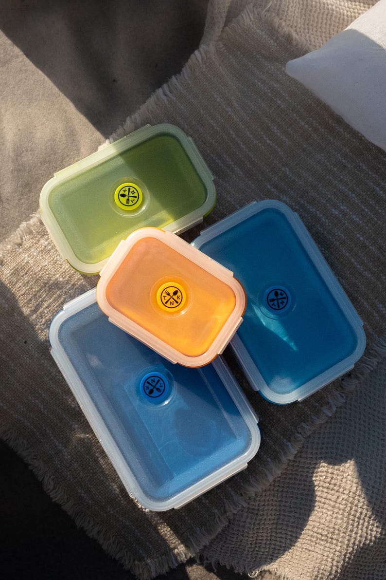 Tupperware Colapsable Collapsible Silicone Food Containers – Foldable Camping Tupperware ...