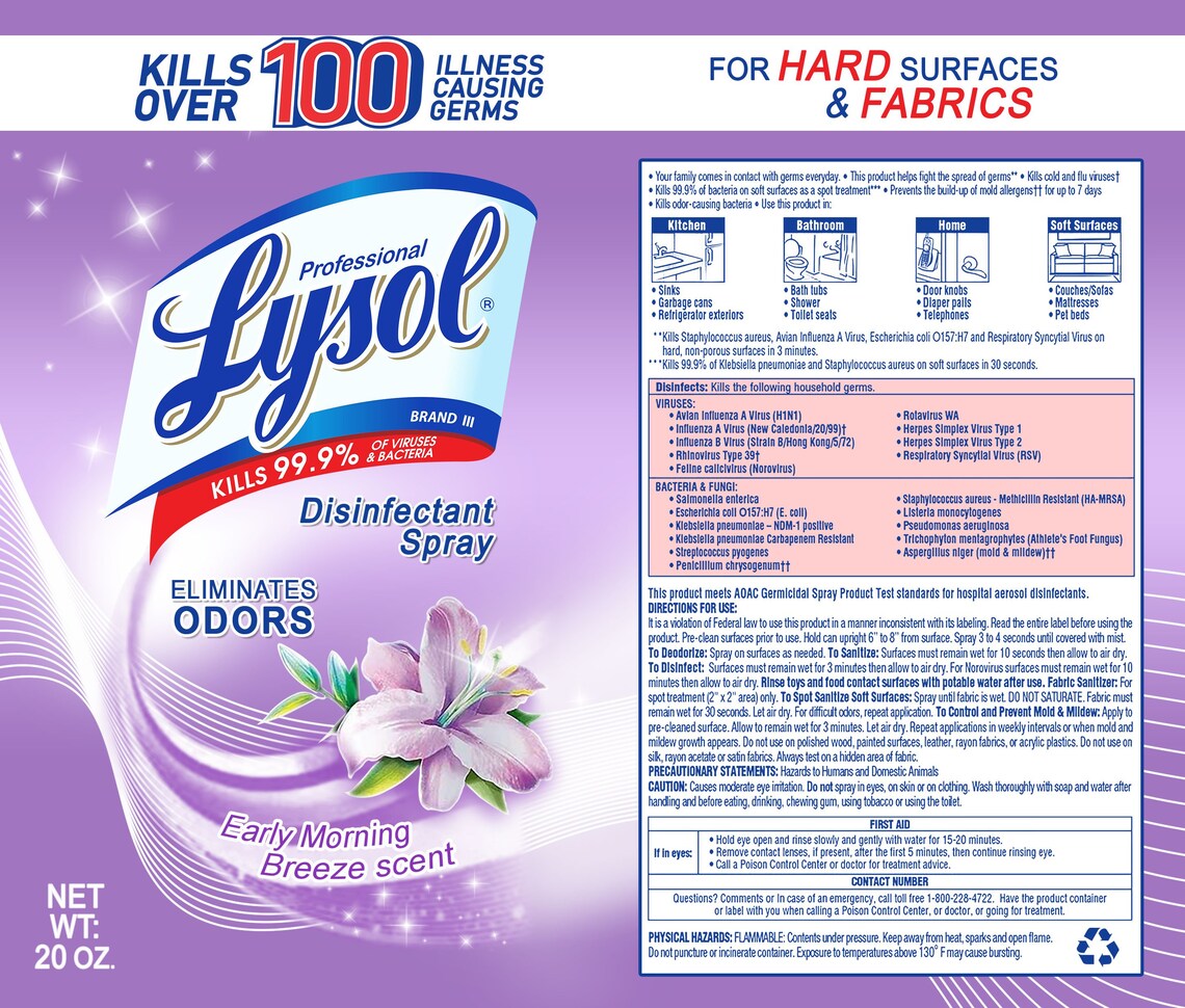 Lysol PNG Design 20 oz sublimation | Etsy