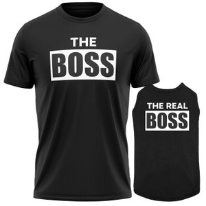 Funny Matching Dog and Owner Outfit T-Shirt - The Boss The Real Boss Pet&Owner Matching Shirts