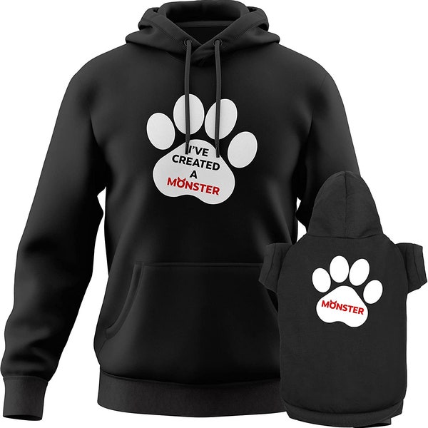Funny Matching Dog And Owner Outfit Sweater - I've Created A Monster Pet & Owner Matching Hoodie Sweatshirt Cute Dog Clothes
