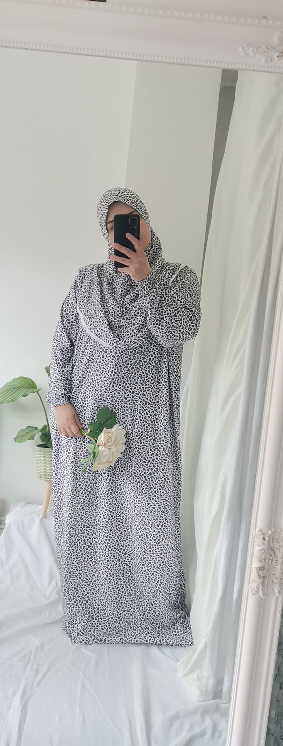 Muslim Prayer Dress with Hijab, One Piece Islamic Outfit