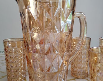 Pitcher set, drinking set, 7 peaces 2 litres jag 300ml glasses. Pitcher Set with glasses Perfect for  Cold drinks