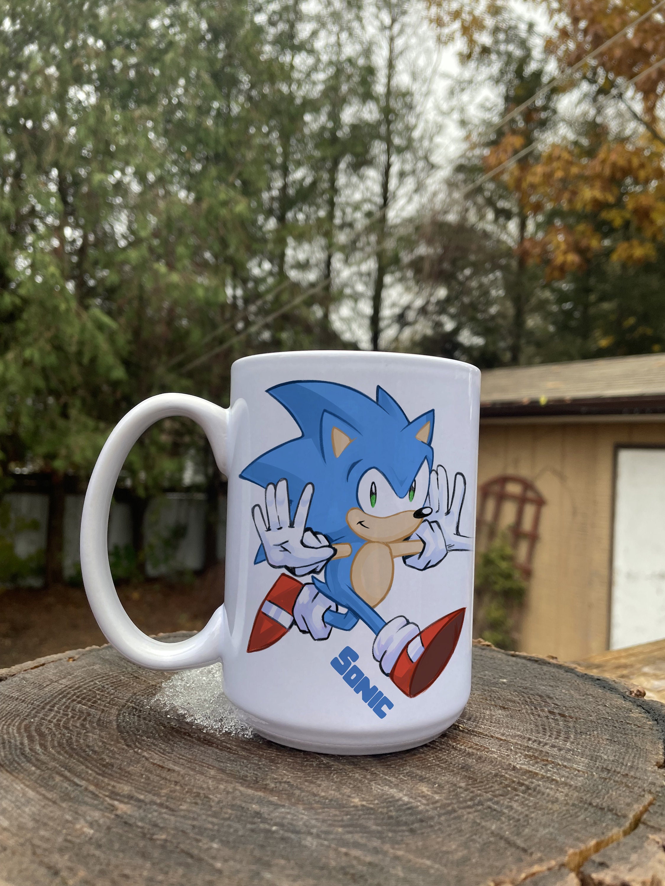 Sonic the Hedgehog Inspired Mug, Kids Mug, Sonic Mug, Sonic the Hedgehog  Ceramic Mug, Sketch Drawn Shatterproof Enamel Mug 
