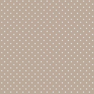 Small Polka Dot Fabric, Sand, Beige, 100% Cotton by the Half Metre