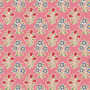 Tilda Jubilee Farm Flowers Pink, 110097, Celebrating 25 Years, Sold by the Half Metre