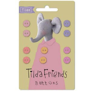 Tilda Friends Chambray 9mm Buttons, Set of 10, 400050