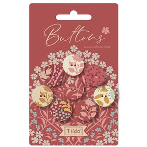 Tilda 18mm Fabric Covered Buttons, Sanctuary Collection, Set of 8, 400066
