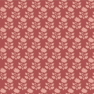 Tilda Sanctuary Fabric Collection, Mira Rhubarb, 110105,  Sold by the Half Metre