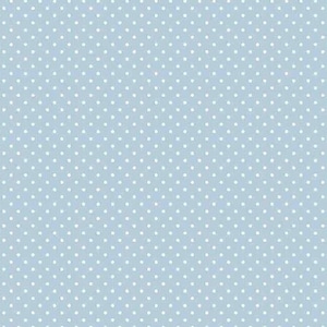 Light Blue and White Small Polka Dots Cotton Fabric, Sold by the Half Metre