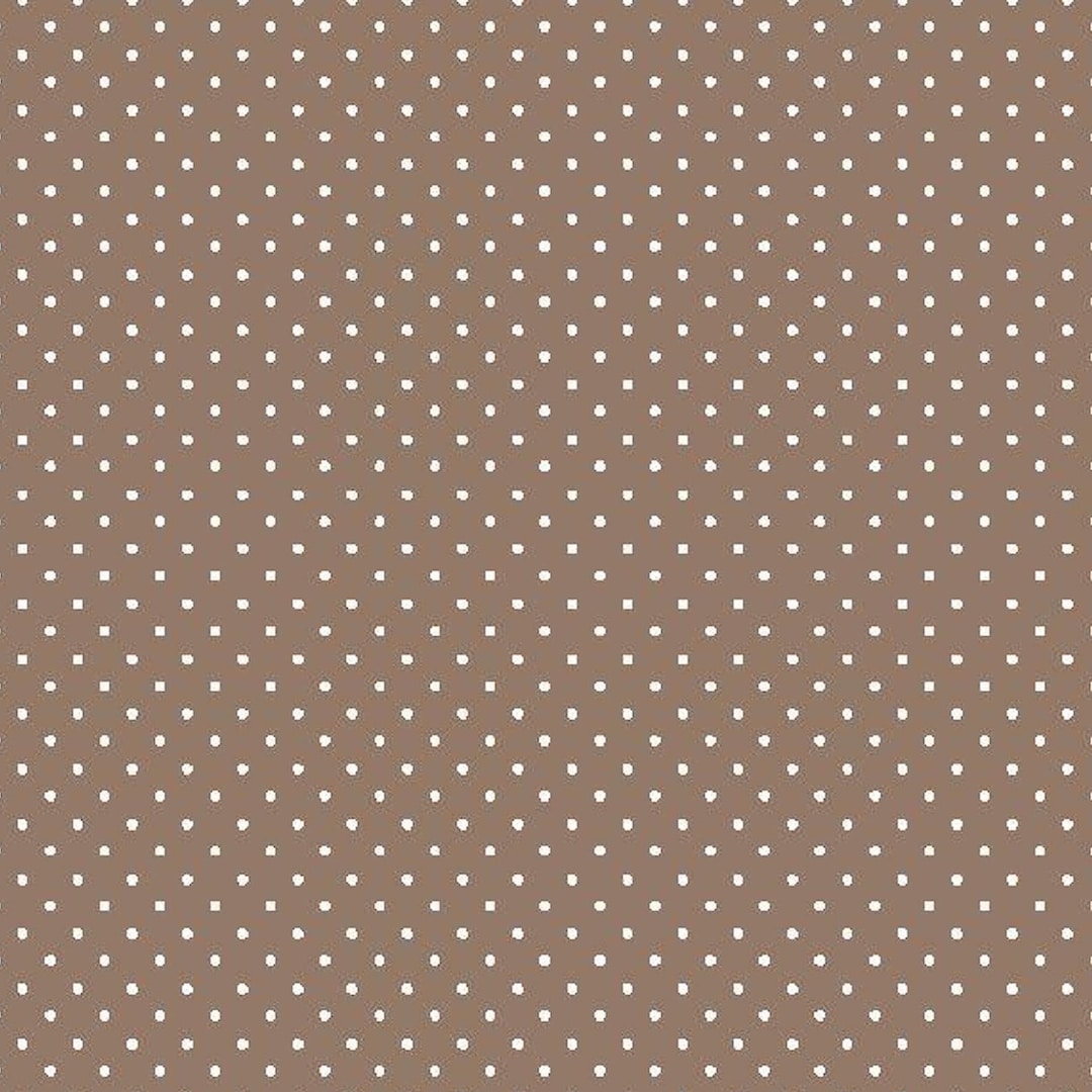 Light Brown Small Polka Dot Fabric, 100% Cotton by the Half  display picture 1