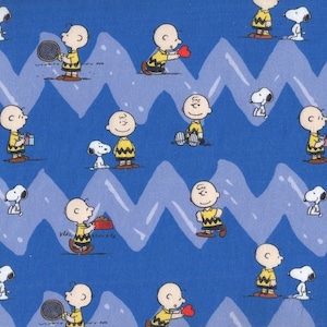 Charlie Brown and Snoopy Cotton Fabric, By the Half Metre