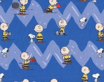 Tessuto di cotone Charlie Brown e Snoopy, a mezzo metro