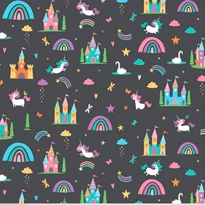 Riley Blake Unicorn Cotton Quilting Fabric, by the Half Metre
