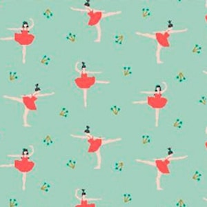 Ballerina Ballet Dancing Premium Cotton Fabric, Sold by the Half Metre