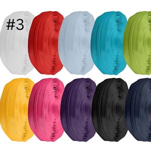 Continuous Zippers and Matching Zipper Pulls, 3mm Coil, Sold by the Metre, 29 Colours