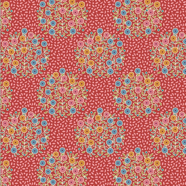 Tissu Tilda, collection Pie in the Sky, confetti rouge, 100493, vendu au demi-mètre