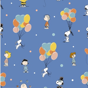 Snoopy and Friends at the Circus, Balloons, 100% Cotton Fabric, Sold by the Half Metre