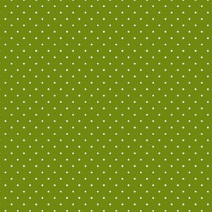 Polka Dots Cotton Fabric Green by the Half Metre