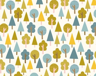 Forest Trees, Woodland Fabric, Cotton Fabric by the Half Metre