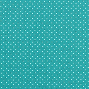 Turquoise Small Polka Dot Fabric, 100% Cotton by the Half Metre