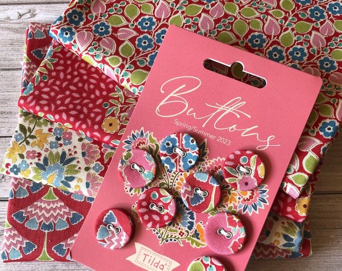 Tilda Pie in the Sky Fat Quarter Bundle and Buttons Etsy