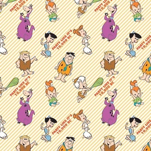 The Flintstones, Cartoon Characters 100% Cotton Fabric, By the Half Metre