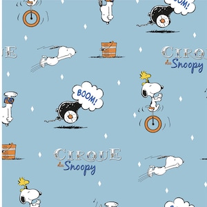 Snoopy at the Circus Fabric, Snoopy Daredevil, 100% Cotton, Sold by the Half Metre