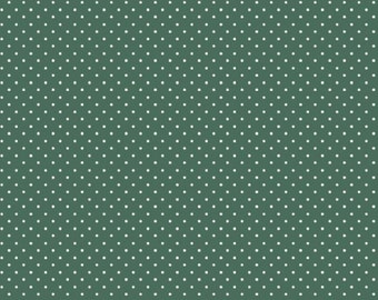 Dark Green Small Polka Dot Fabric, 100% Cotton by the Half Metre