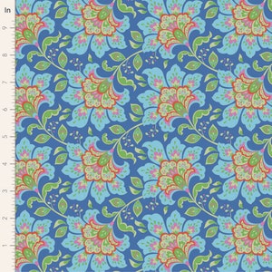 Tilda Fabric, Bloomsville Collection, Flowermarket Blueberry, 100506, Sold by the Half Metre