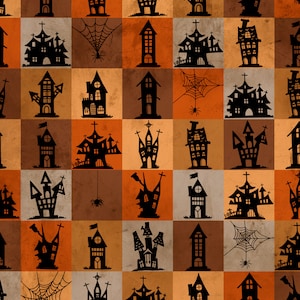 Halloween Fabric, Digital Print Cotton, Sold by the Half Metre, Width 150cm / 59&quot;