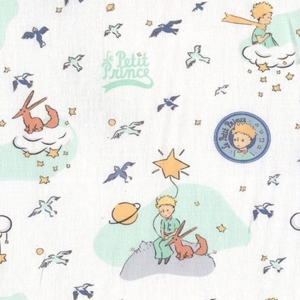 Tissu Le Petit Prince, 100 % coton, impression numérique au demi-mètre