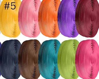 5mm Continuous Zippers and Matching Zipper Pulls, Handbag Zip, Sold by the Metre, 25 Colours
