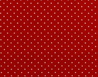 Red Polka Dot Fabric, 100% Cotton by the Half Metre