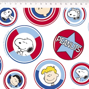Peanuts, Snoopy and Friends, Cotton Fabric by the Half Metre