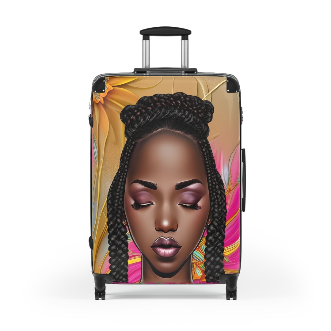 Black Woman Luggage, Black Girl Travel Luggage, Suitcase for Black