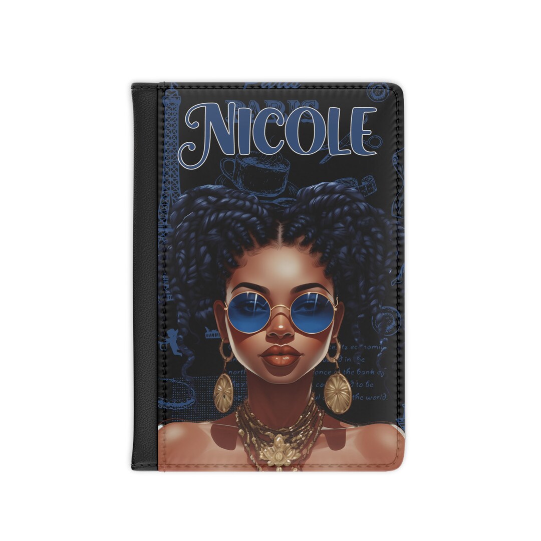 Personalized Passport Holder, Passport Cover, Passport Wallet, Black