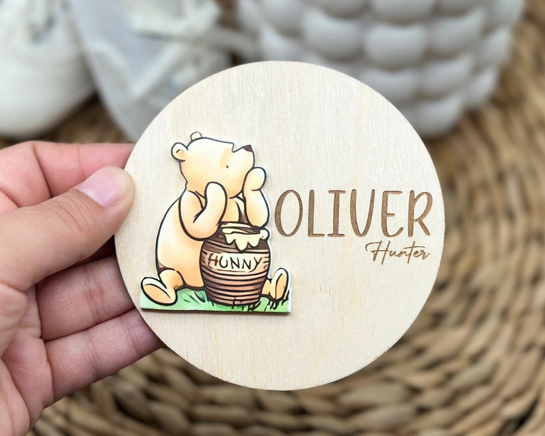 Baby Name Rounds Engraved Baltic Birch Baby Name Round | Newborn Announcement Sign - Etsy