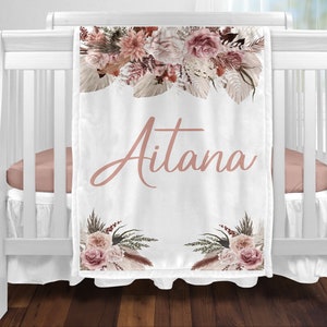 Personalized baby blanket/Baby girl blanket/name blanket/Soft baby name blanket