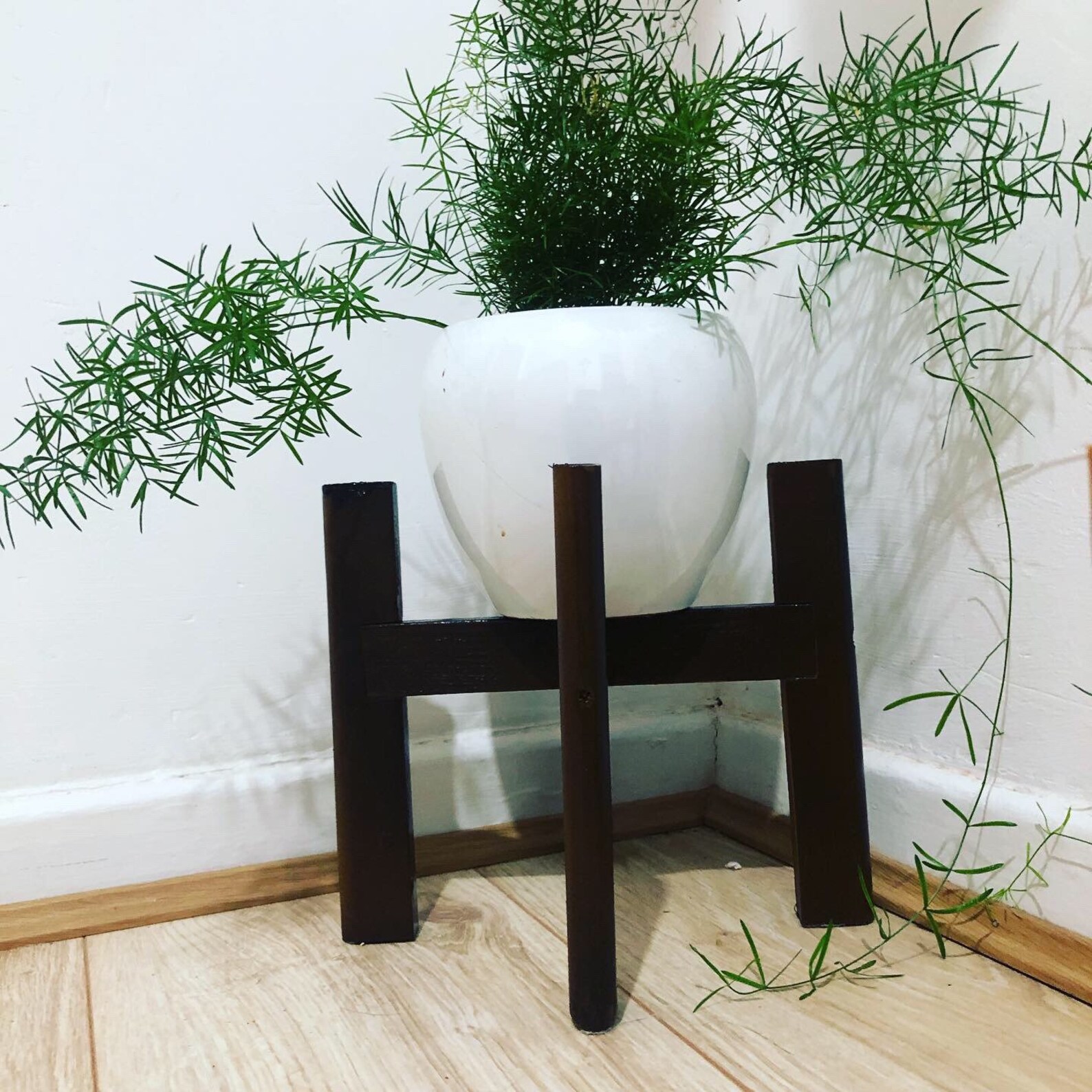 Plant stand handmade wood 100 size wide 17cm high 20cm