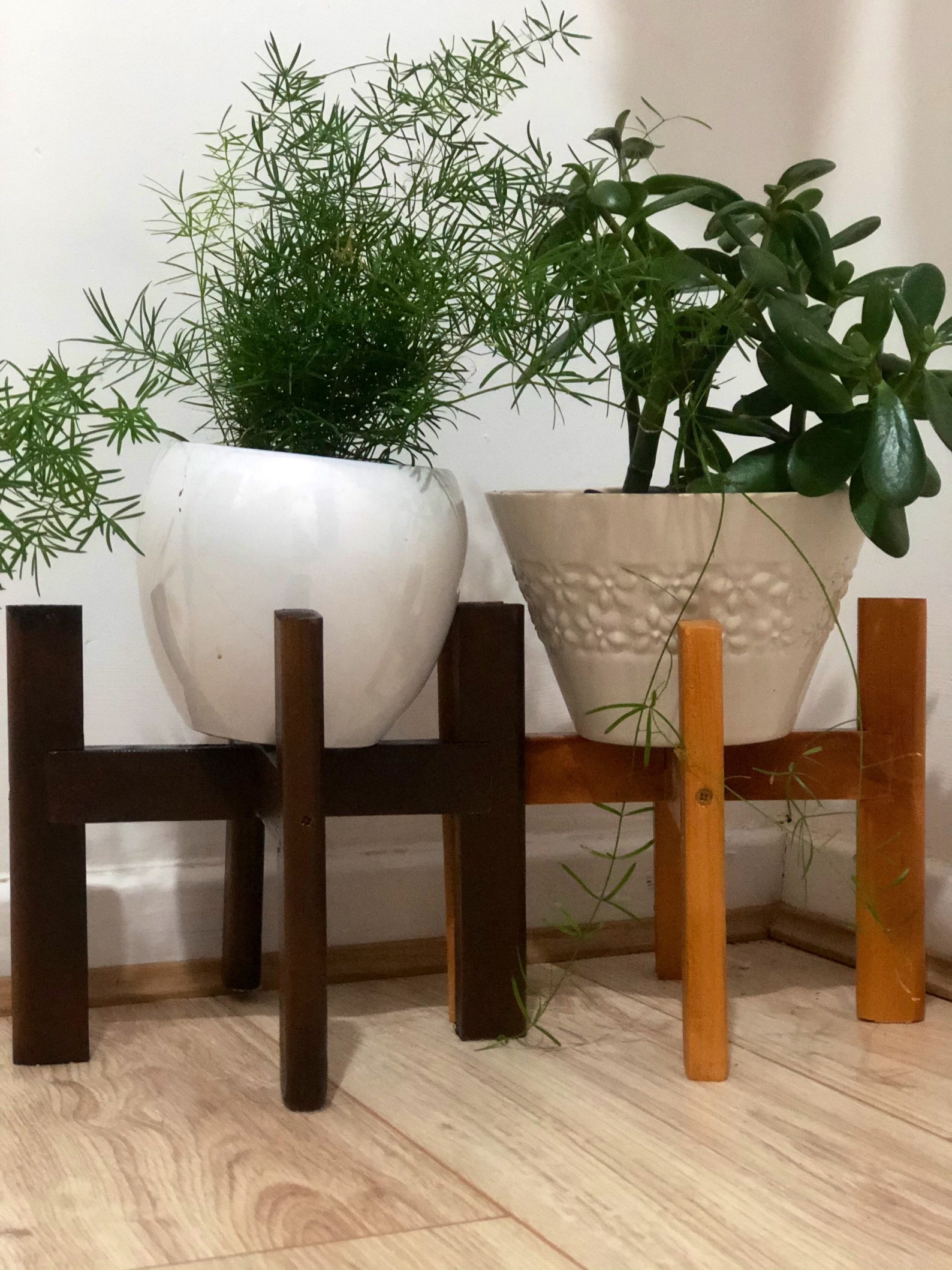 Plant stand handmade wood 100 size wide 17cm high 20cm