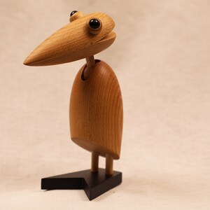 Wooden Puppet Ornament Desktop Cute Woodpecker Figurine Crafts Toy Artwork Statue Decoration