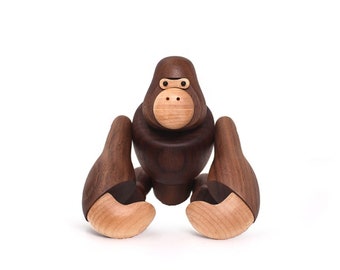 Nordisches Spielzeug Wohndeko und Holz Basteln Affe für Holzprodukte Figur König Ornament