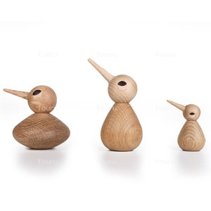 nordic style oak wood animal puppet little bird ornament for desktop and hand crafted office home decoration