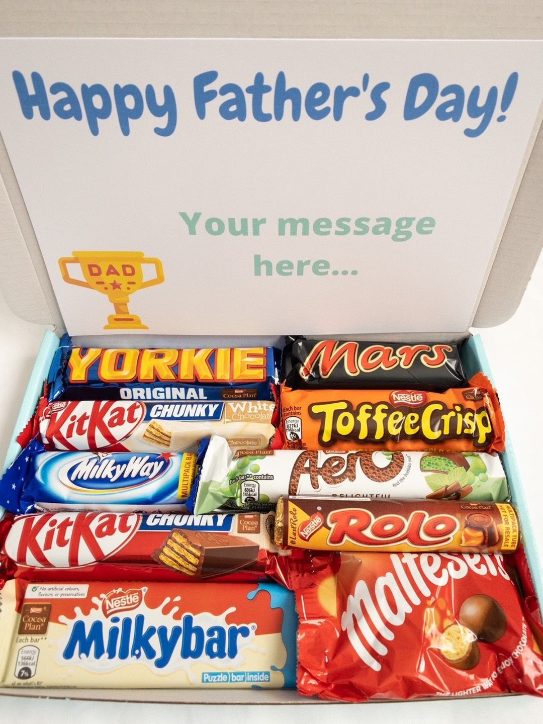 Fathers Day Chocolate Treat Box Blue Free UK Delivery - Etsy