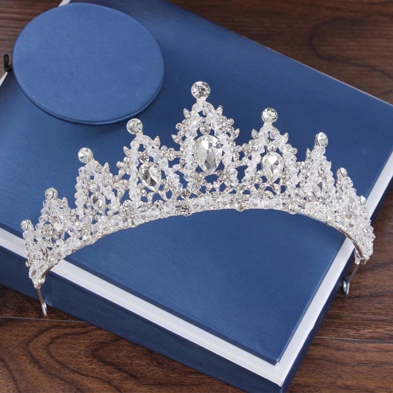 Luxury Bridal Tiaras Crown Leaf Wedding Jewelry Set Silver Etsy