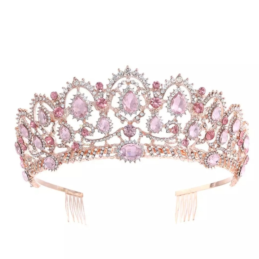 Rose Gold Pink Vintage Tiara Queen Hair Jewellery Rose Gold - Etsy
