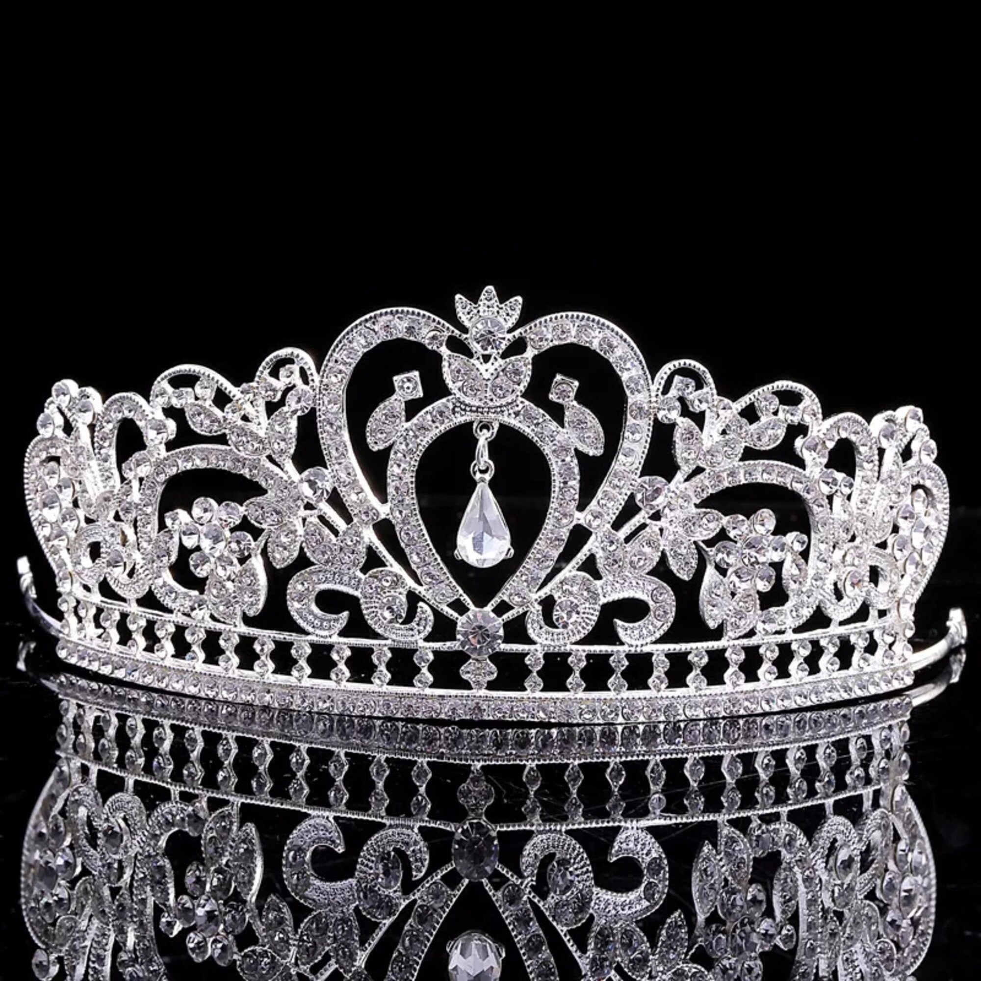 Bridal Crown Set Wedding Tiara Necklace Set Crystal Crown | Etsy