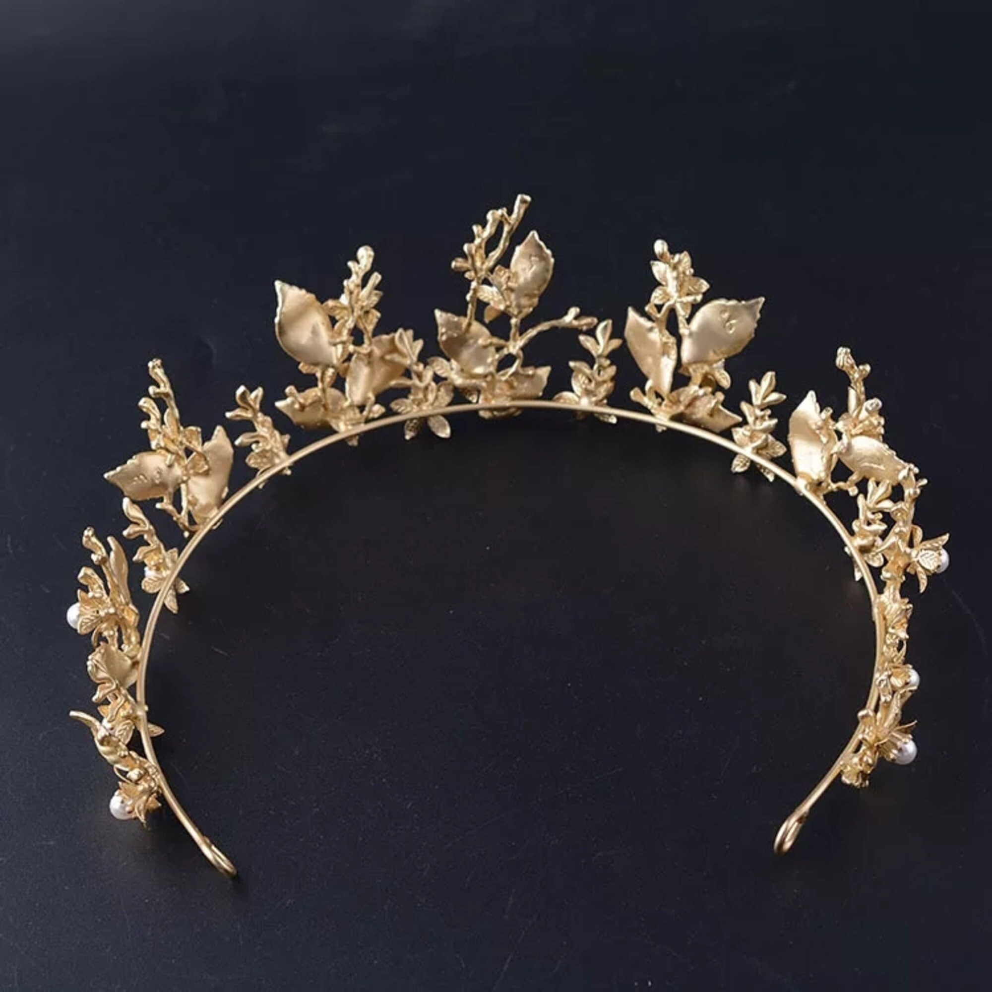Gold Vintage Tiara Crown Gold Leaf Branch Bridal Tiaras Etsy