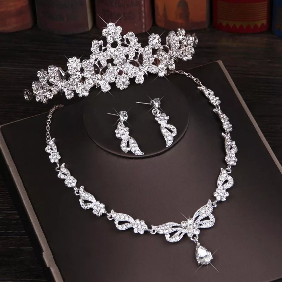 Silver Bridal Wedding Jewelry Set Wedding Bridal Jewelry Set - Etsy